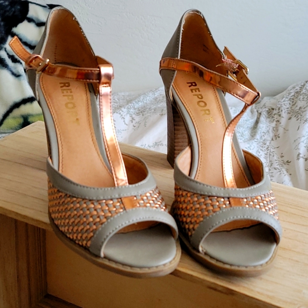 Report Open-Toed T-Strap Sandals